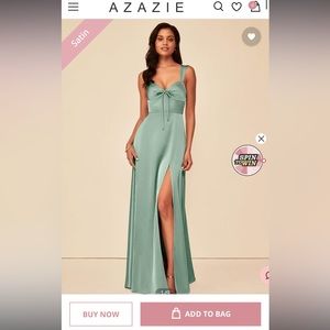 Azazie Alexia dress - colour agave green